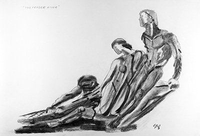 The Fraser River - Drawing by Gerhard Juchum